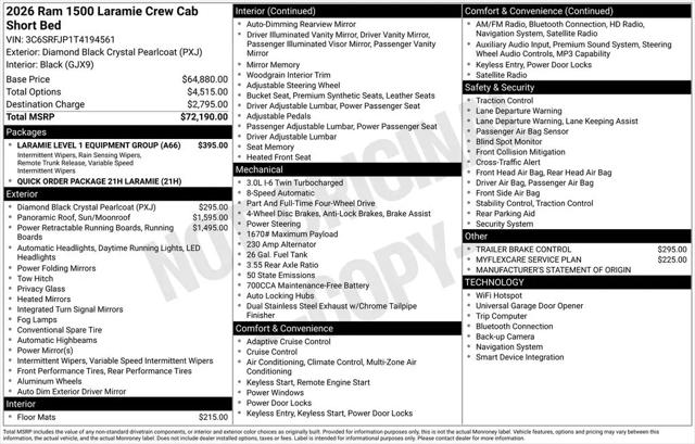2026 Ram 1500 Laramie Crew Cab 4x4 5'7" Box