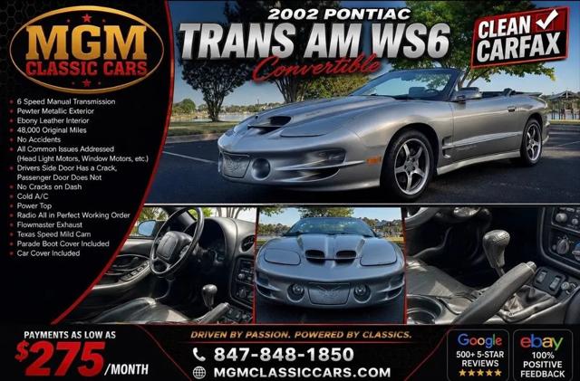 2002 Pontiac Firebird Trans Am WS6 - Six speed for sale in Addison, IL