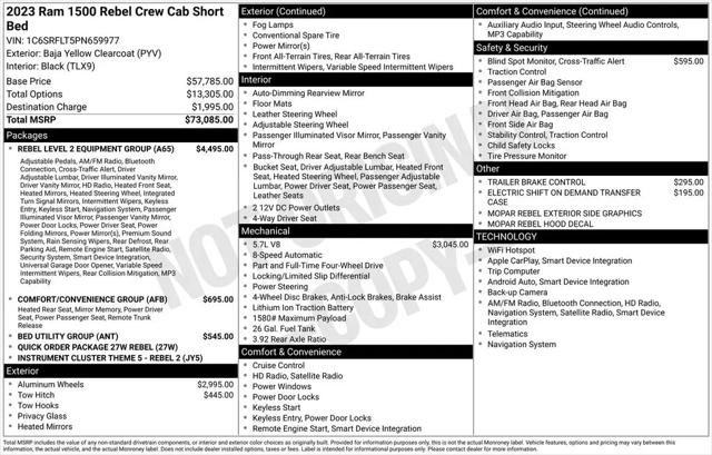 2023 Ram 1500 Rebel Crew Cab 4x4 57 Box