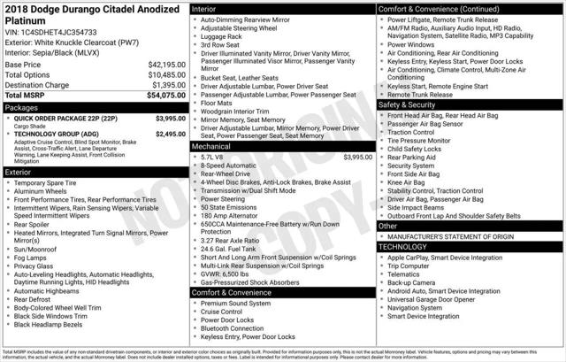 2018 Dodge Durango Citadel Anodized Platinum RWD for sale in Greensboro, NC