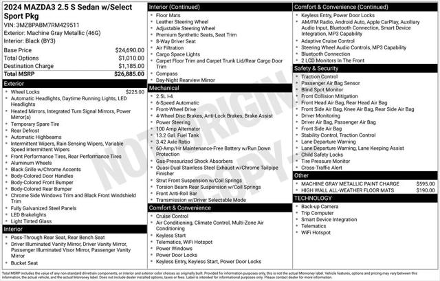 2024 Mazda Mazda3 2.5 S Select Sport 2024 Mazda Mazda3 2.5 S Select Sport