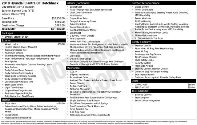 2018 Hyundai Elantra Gt Base 2018 Hyundai Elantra Gt Base