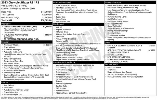 Used 2023 Chevrolet Blazer AWD RS For Sale in Muscle Shoals, AL