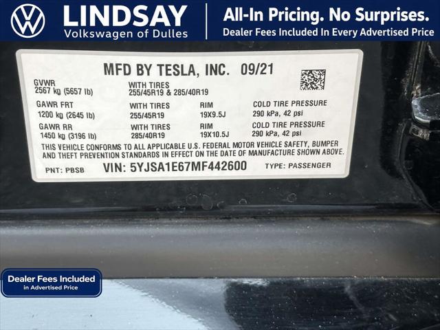 2021 Tesla Model S Plaid Tri Motor All-Wheel Drive