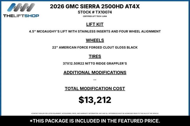 2026 GMC Sierra 2500HD Crew Cab, Standard Bed, AT4X, 4WD for sale in Baytown, TX