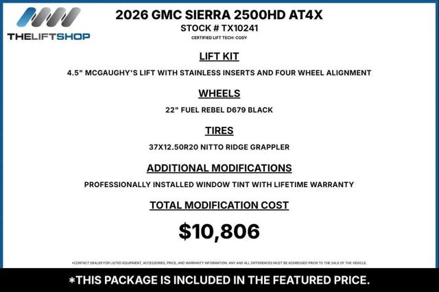 2026 GMC Sierra 2500HD Crew Cab, Standard Bed, AT4X, 4WD for sale in Baytown, TX