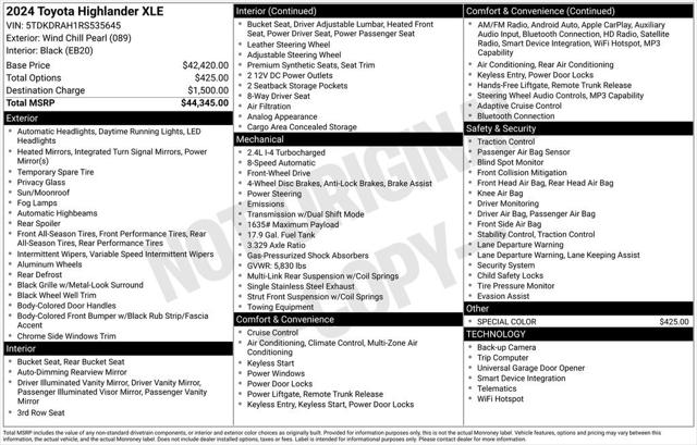 2024 Toyota Highlander XLE 2024 Toyota Highlander XLE