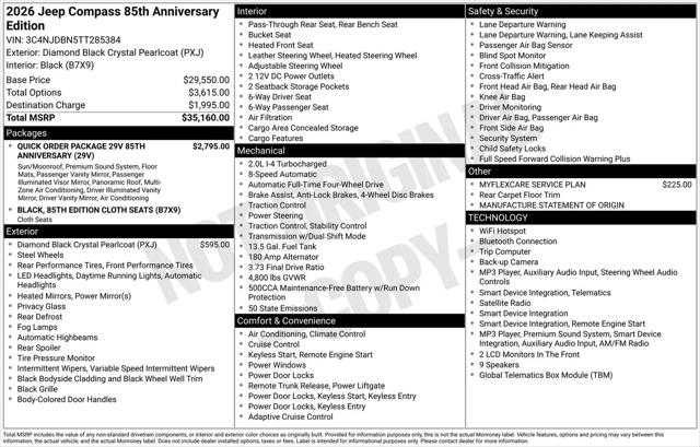 2026 Jeep Compass 85th Anniversary 4x4