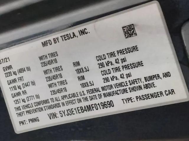 2021 Tesla Model 3 Long Range Dual Motor All-Wheel Drive