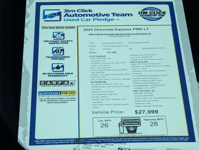 Used 2025 Chevrolet Equinox FWD LT For Sale in Tucson, AZ