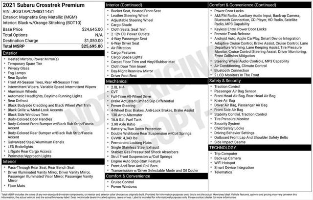 2021 Subaru Crosstrek Premium for sale in Somerset, MA