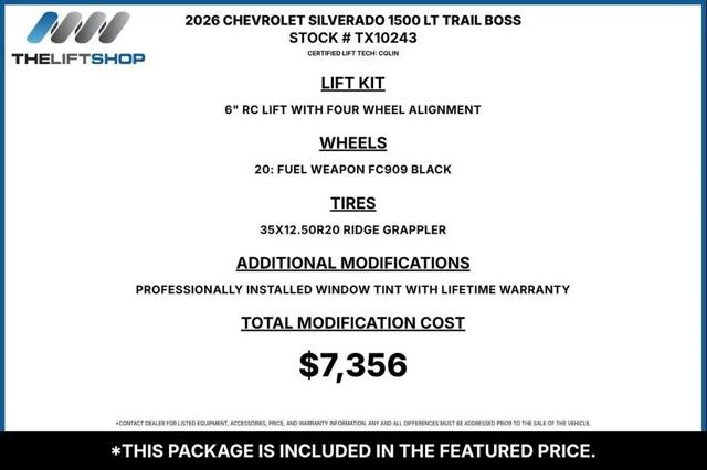2026 Chevrolet Silverado 1500 4WD Crew Cab Short Bed LT Trail Boss for sale in Lubbock, TX