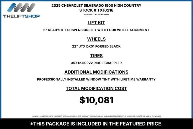2025 Chevrolet Silverado 1500 4WD Crew Cab Short Bed High Country for sale in Lubbock, TX
