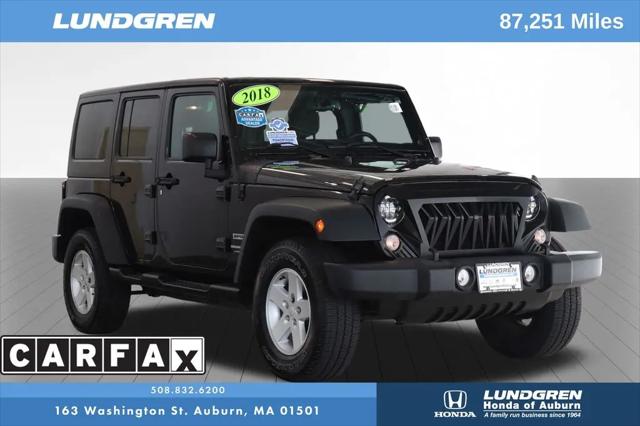2018 Jeep Wrangler JK Unlimited Sport S 4x4 for sale in Auburn, MA