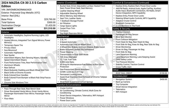 2024 Mazda CX-30 2.5 S Carbon Edition for sale in Schaumburg, IL