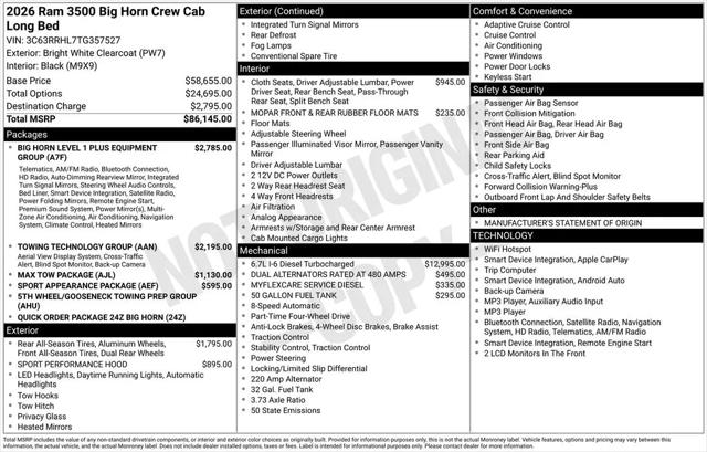 2026 Ram 3500 Big Horn