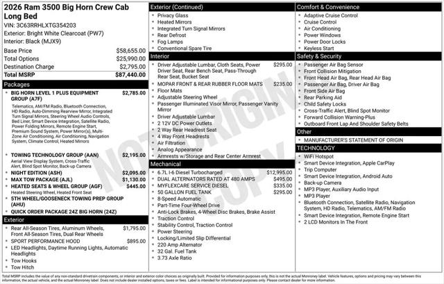 2026 Ram 3500 Big Horn