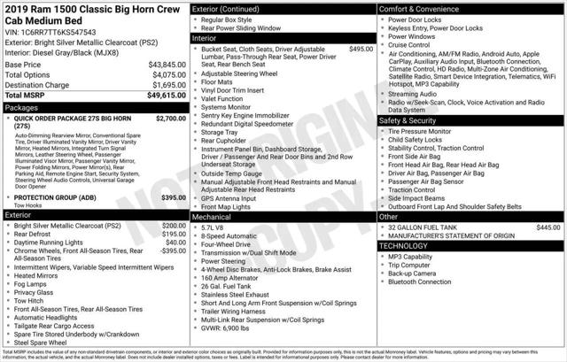 2019 Ram 1500 Classic Big Horn Crew Cab 4x4 6'4" Box for sale in Greensboro, NC