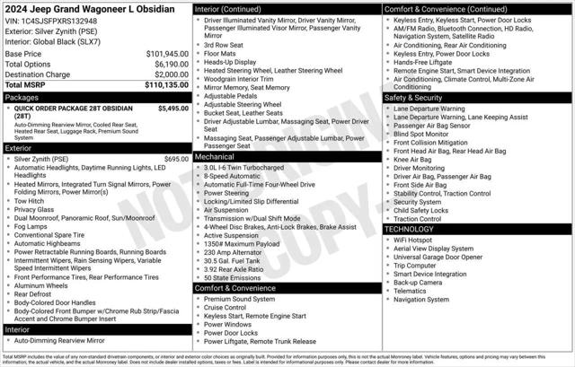 2024 Jeep Grand Wagoneer L Series II 4x4 for sale in Greensboro, NC