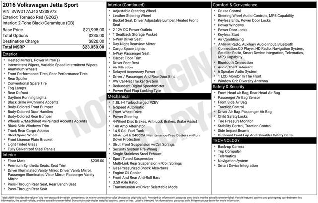 2016 Volkswagen Jetta 1.8T Sport 2016 Volkswagen Jetta 1.8T Sport