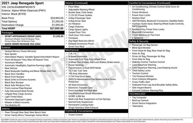 2021 Jeep Renegade Sport