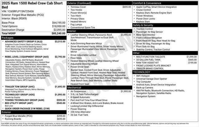 2025 RAM 1500 Rebel Crew Cab 4x4 57 Box 2025 RAM 1500 Rebel Crew Cab 4x4 57 Box
