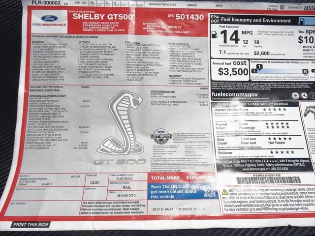 2021 Ford Mustang Shelby GT500 Fastback