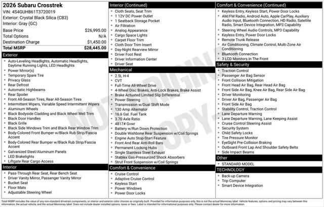 2026 Subaru Crosstrek Standard for sale in Tinley Park, IL