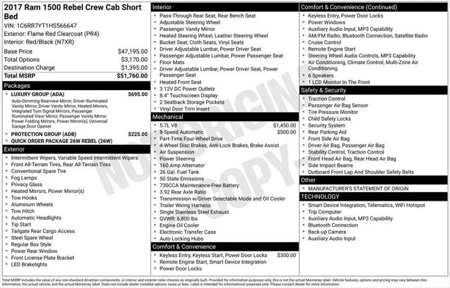 2017 Ram 1500 Rebel Crew Cab 4x4 57 Box