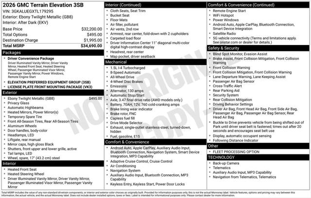 2026 GMC Terrain Elevation 2026 GMC Terrain Elevation