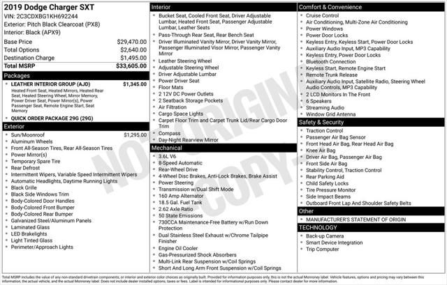 Used 2019 Dodge Charger SXT RWD For Sale in Muscle Shoals, AL