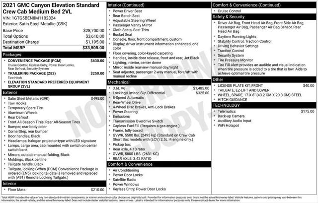 2021 GMC Canyon 2WD Crew Cab Short Box Elevation Standard for sale in Dover, DE