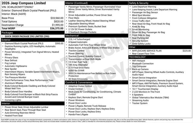 2026 Jeep Compass COMPASS LIMITED 4X4 2026 Jeep Compass COMPASS LIMITED 4X4