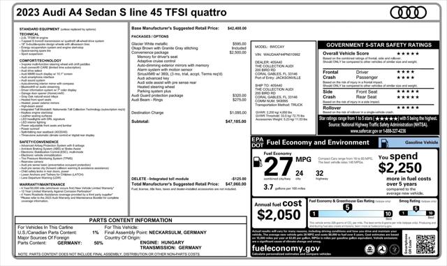 2023 Audi A4 Premium 45 TFSI S line quattro S tronic