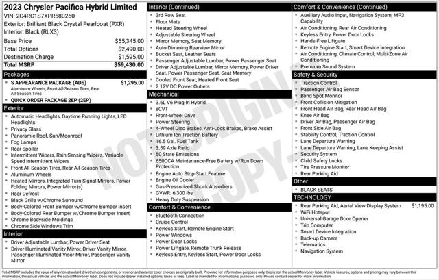 2023 Chrysler Pacifica Hybrid Limited 2023 Chrysler Pacifica Hybrid Limited
