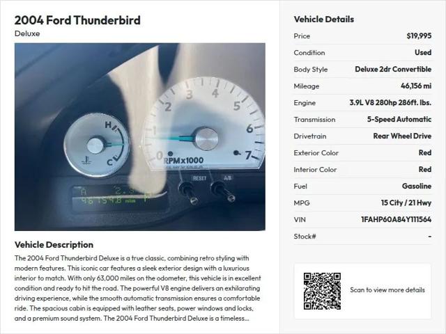 2004 Ford Thunderbird Base