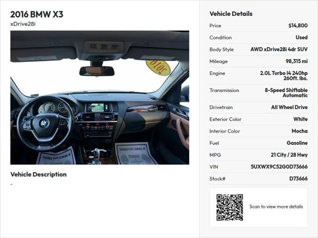 2016 BMW X3 xDrive28i