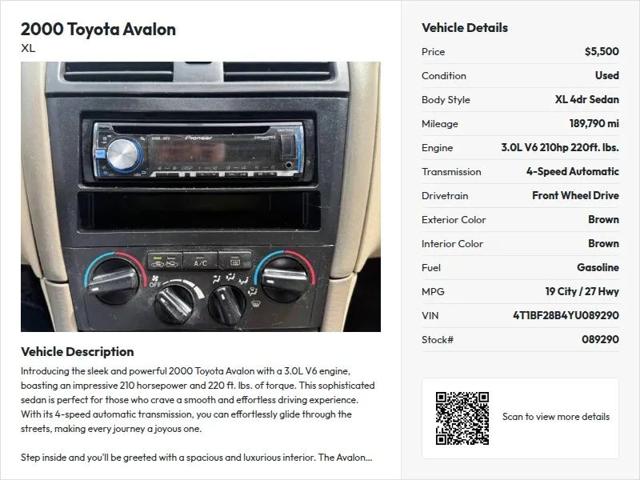 2000 Toyota Avalon XL