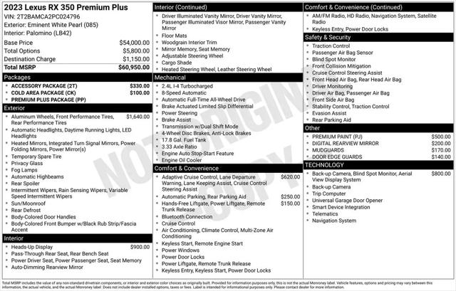2023 Lexus RX 350 Premium Plus