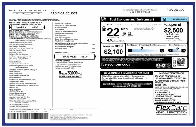 2027 Chrysler Pacifica Select