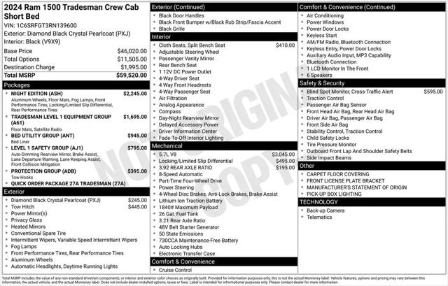 2024 Ram 1500 Tradesman Crew Cab 4x4 5'7" Box for sale in White Plains, NY