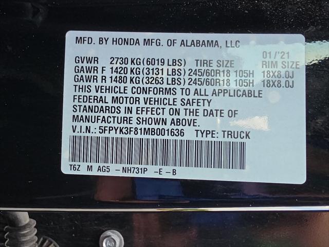 2021 Honda Ridgeline Black Edition
