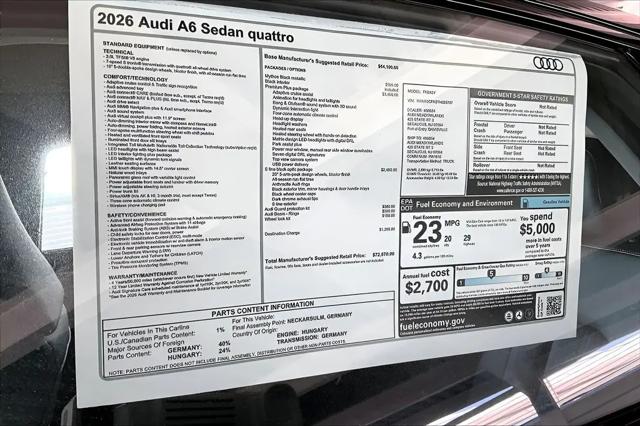 2026 Audi A6 Premium Plus quattro S tronic