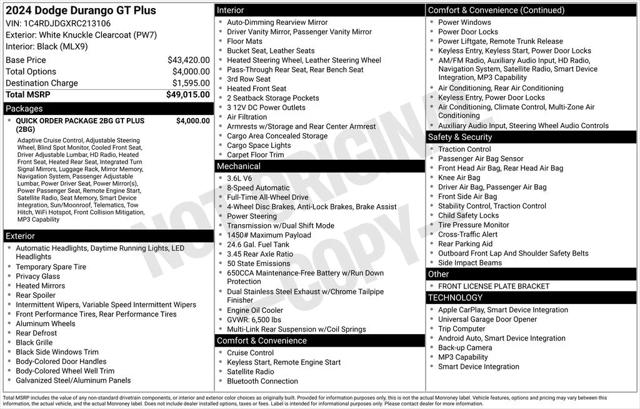 2024 Dodge Durango GT Plus AWD 2024 Dodge Durango GT Plus AWD