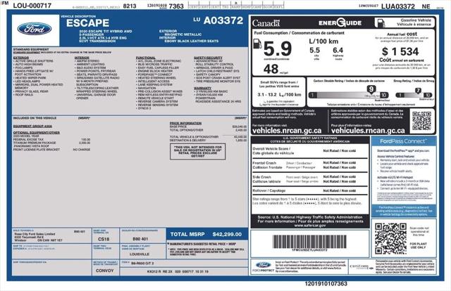 2020 Ford Escape Titanium Hybrid