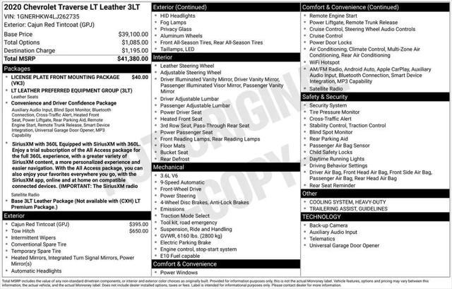 2020 Chevrolet Traverse FWD LT Leather for sale in Albion, MI