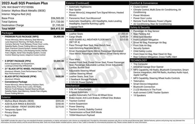 2023 Audi SQ5 Premium Plus TFSI quattro Tiptronic for sale in Schaumburg, IL