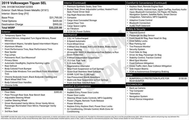 2019 Volkswagen Tiguan SEL 2019 Volkswagen Tiguan SEL