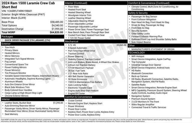 2024 Ram 1500 Laramie Crew Cab 4x4 5'7" Box for sale in Tinley Park, IL