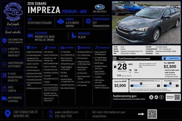 2018 Subaru Impreza 2.0i Premium for sale in Bedford, OH